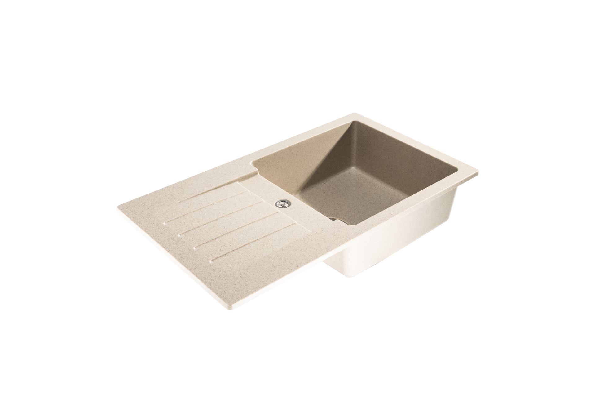 Lunart Lotti egymedencés gránit mosogató csepptálcával, Beige