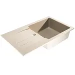LUNART Lotti egymedencés gránit mosogató csepptálcával, Beige
