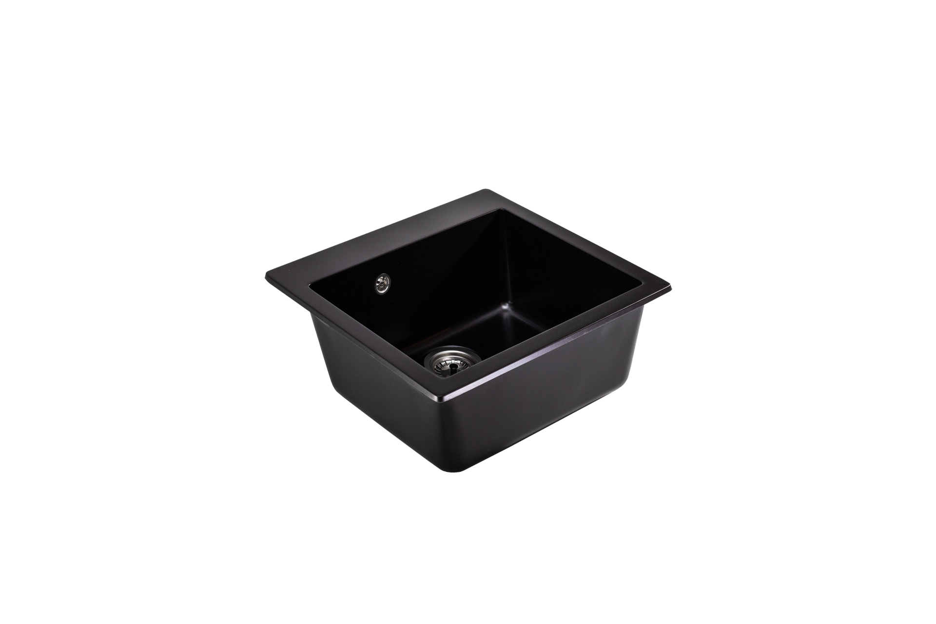 Lunart Lily egymedencés gránit mosogató, Midnight Black