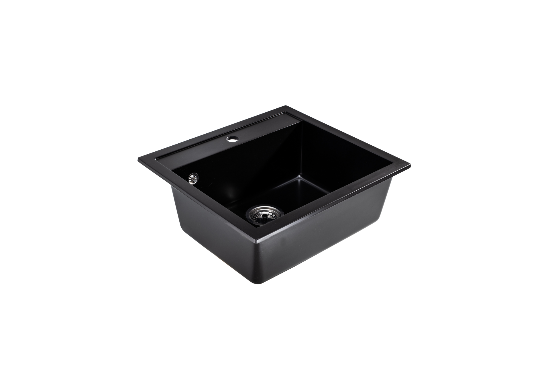 Lunart Cuki egymedencés gránit mosogató, Midnight Black