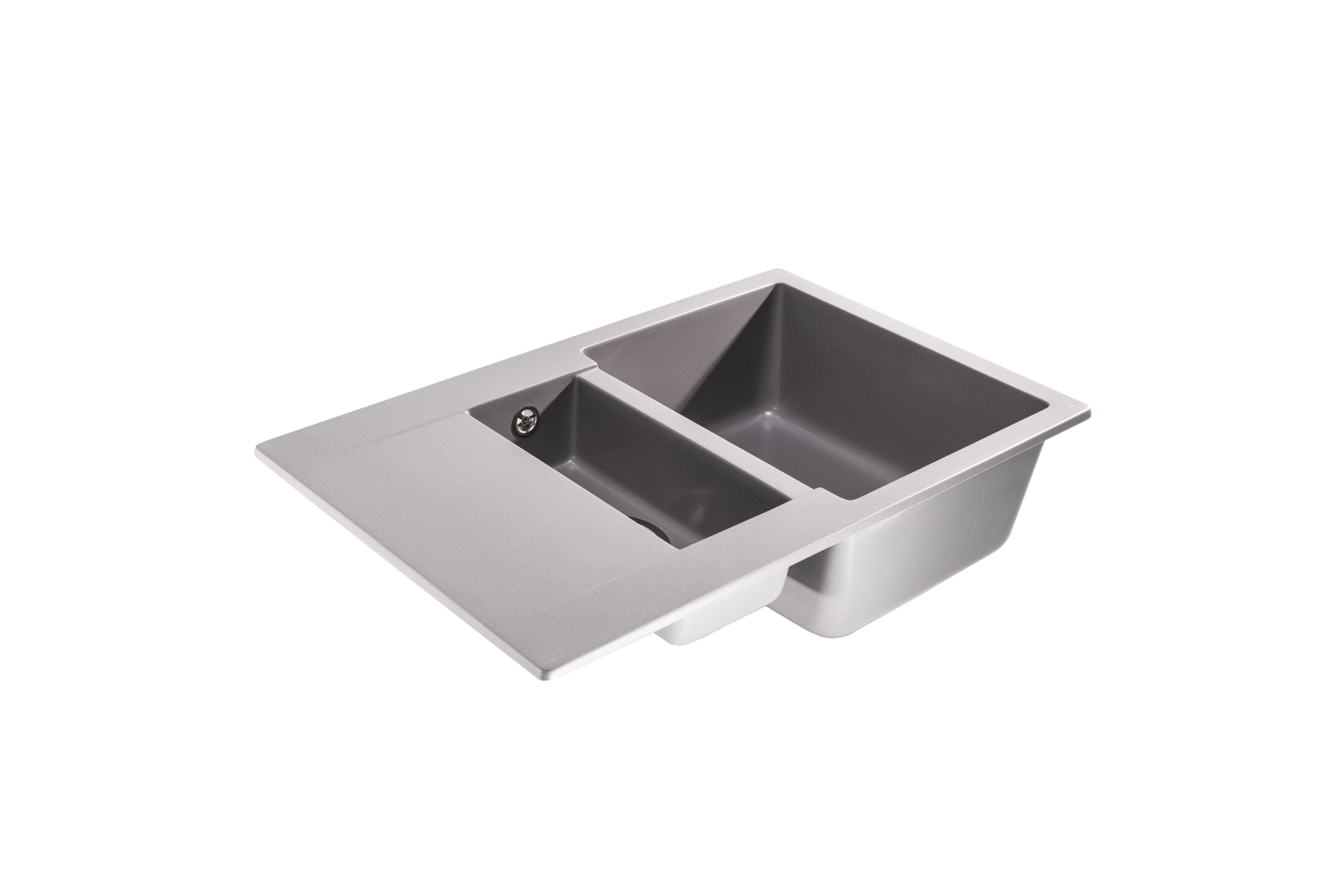 Lunart Gery gyümölcsmosós gránit mosogató csepptálcával, Light Grey