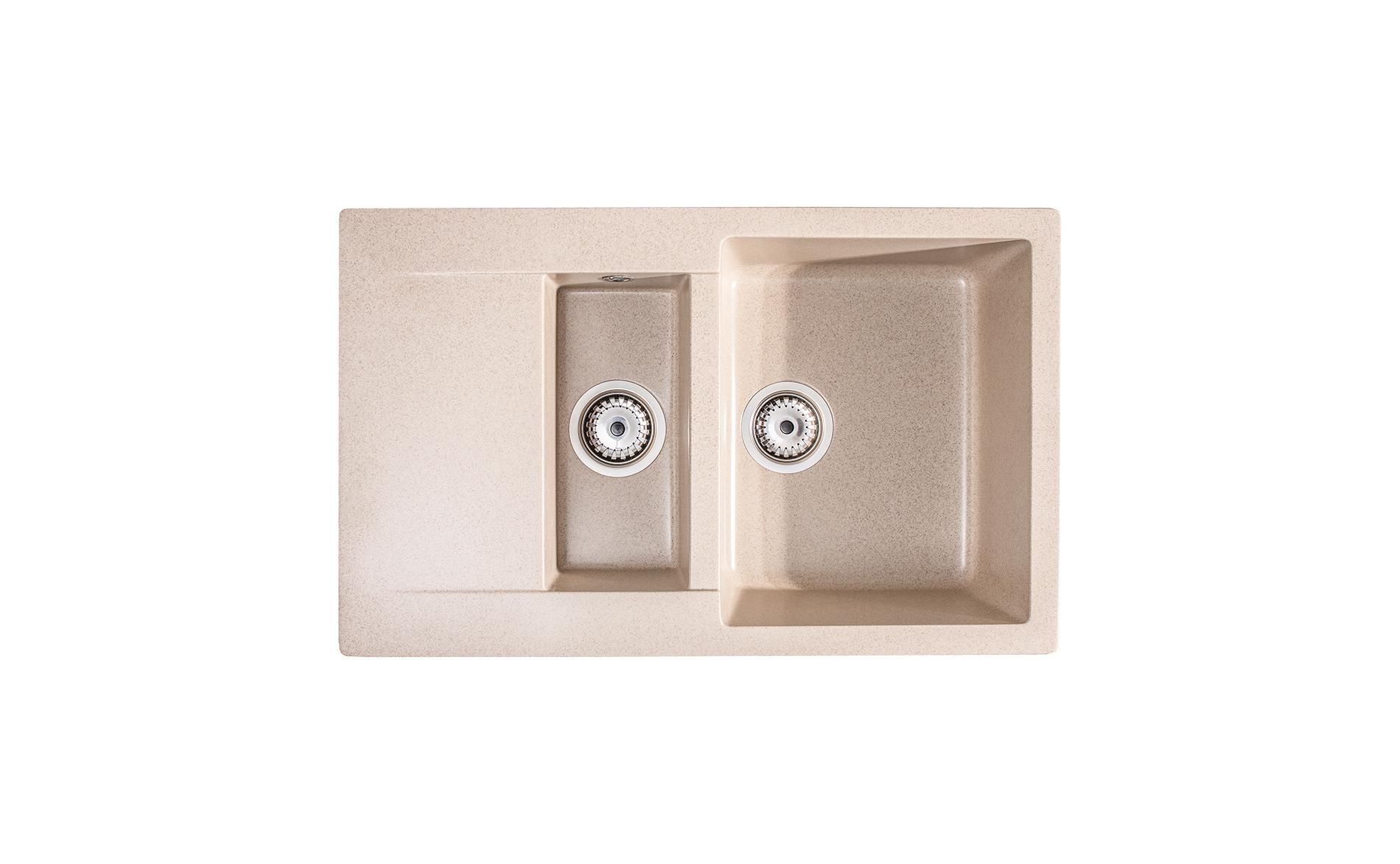 Lunart Gery gyümölcsmosós gránit mosogató csepptálcával, Beige