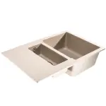 Beige LUNART Gery gyümölcsmosós gránit mosogató csepptálcával