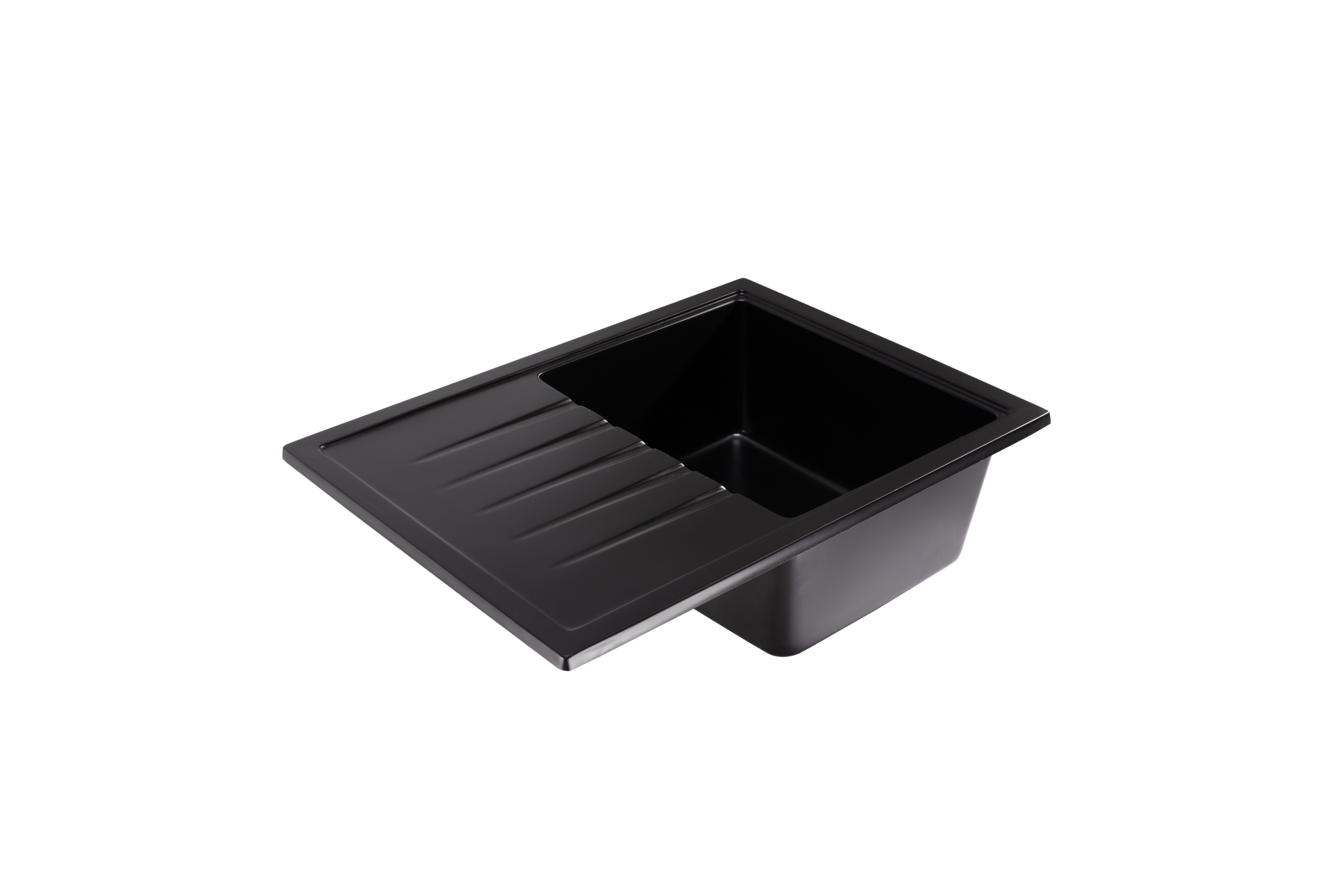 Lunart Judo egymedencés gránit mosogató csepptálcával, Midnight Black