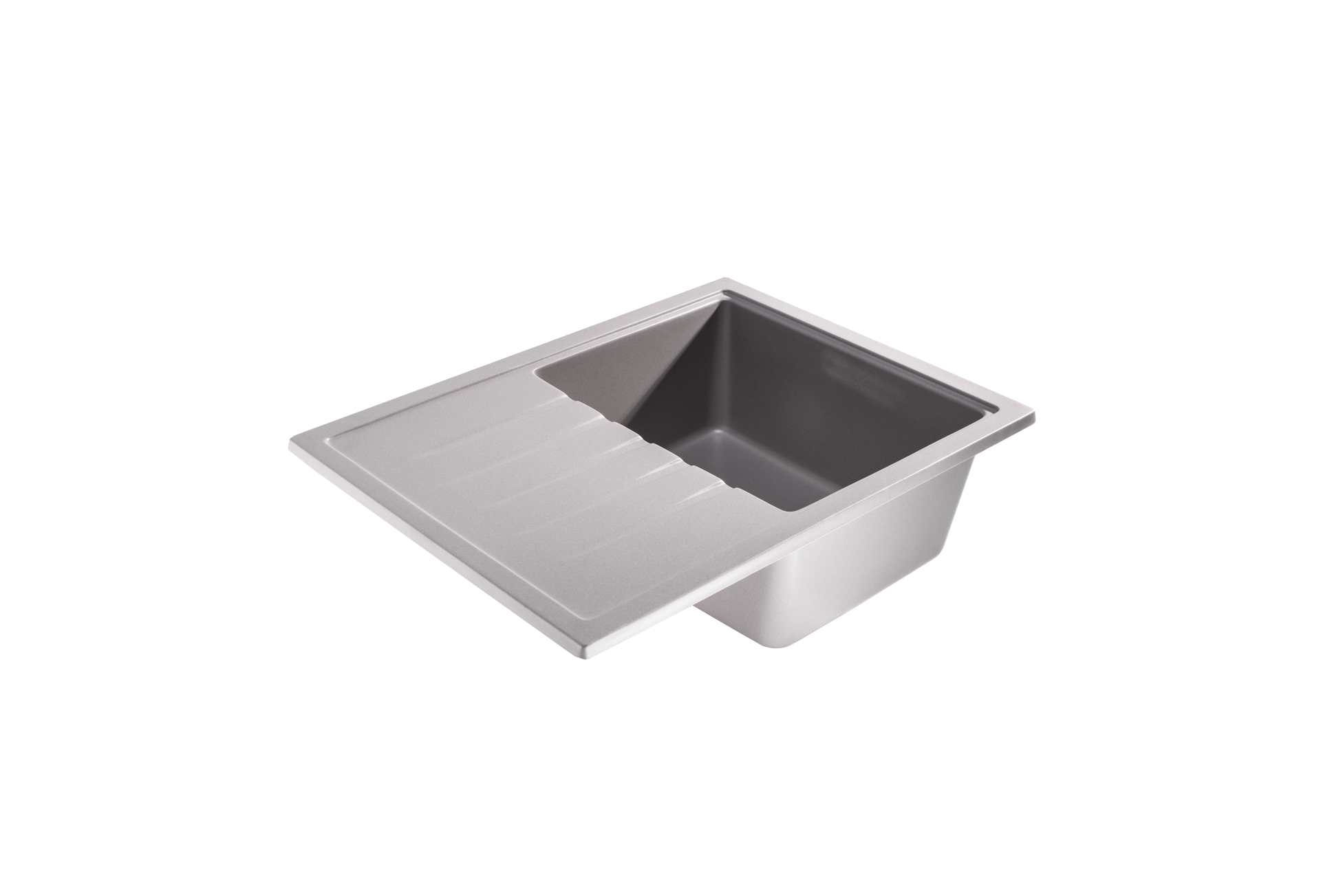 Lunart Judo egymedencés gránit mosogató csepptálcával, Light Grey