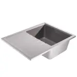Light Grey LUNART Judo egymedencés gránit mosogató csepptálcával