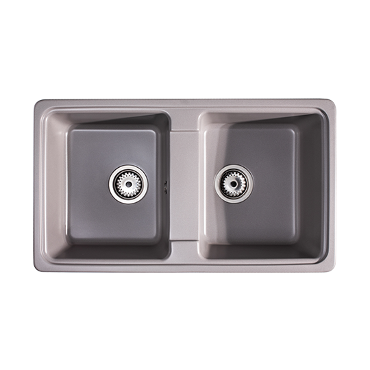 Lunart Nolen kétmedencés gránit mosogató, Light Grey
