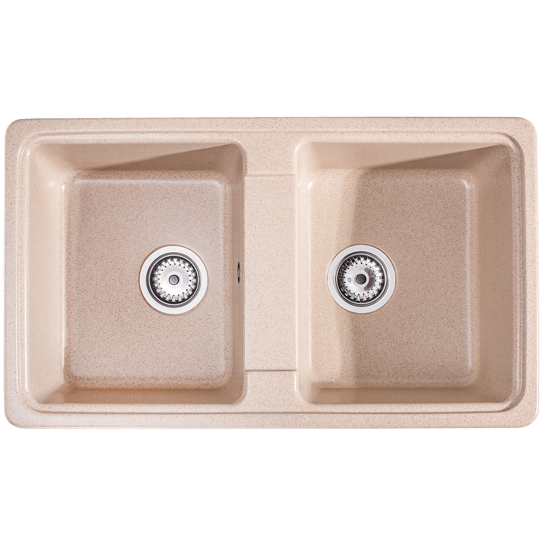 Lunart Nolen kétmedencés gránit mosogató, Beige