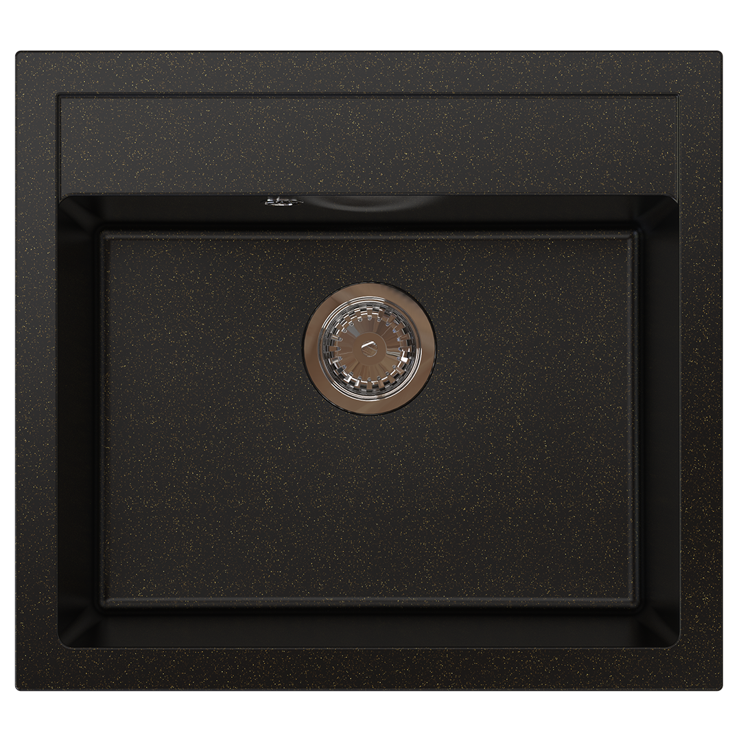 Lunart Cuki egymedencés gránit mosogató, Golden Black