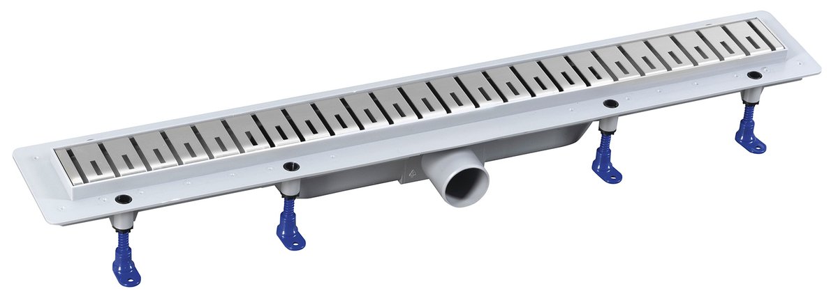 KLAVER padlóösszefolyó, inox ráccsal, superflow, DN50, 710x122x65mm