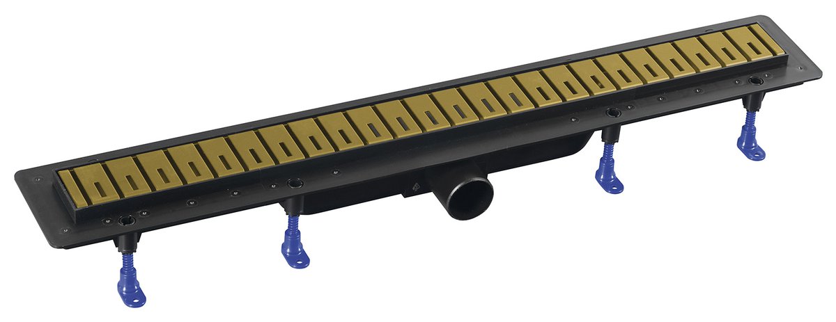 KLAVER GOLD padlóösszefolyó inox ráccsal, superflow, DN50, 710x122x65mm