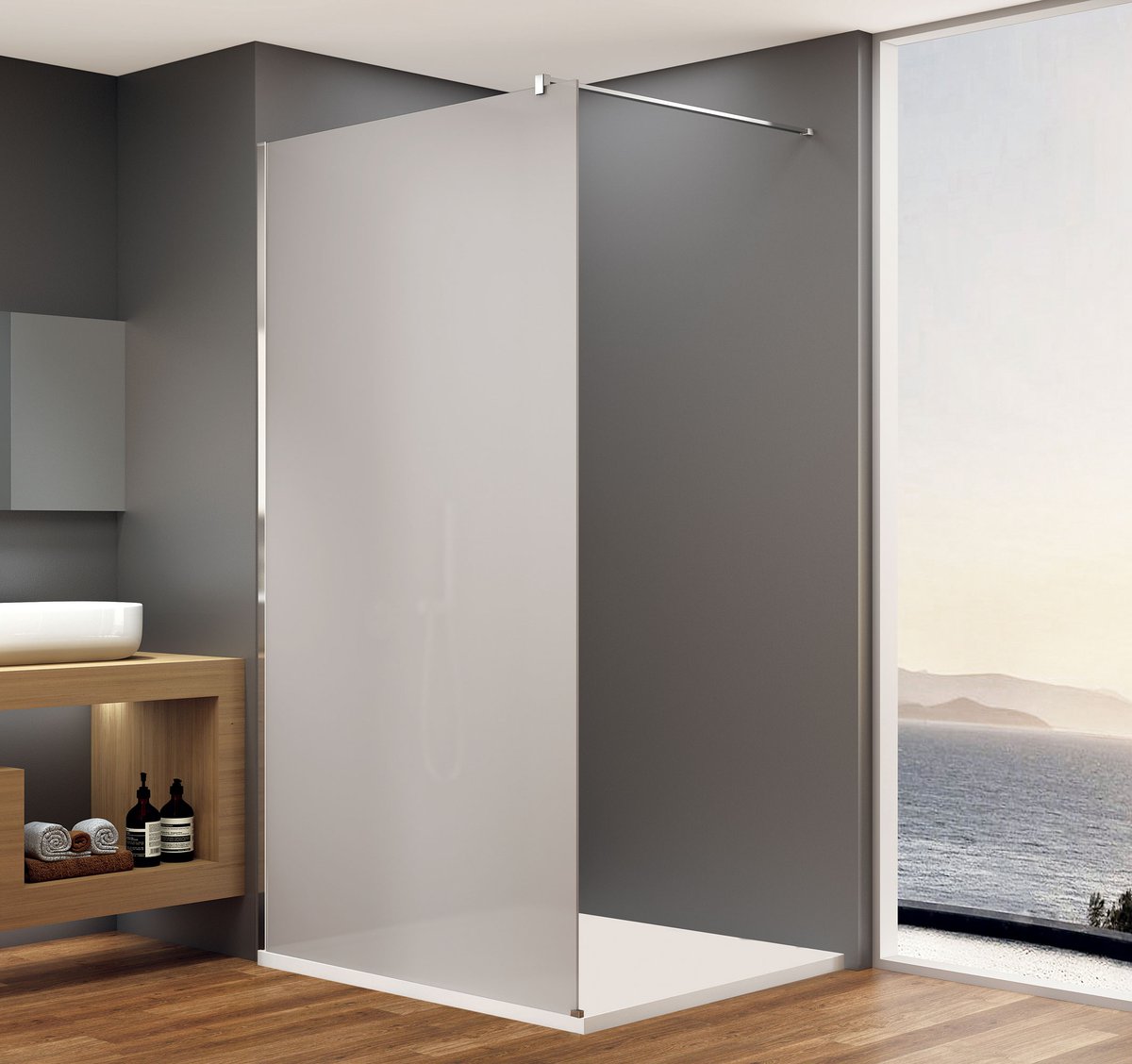 SPITZA WALK-IN fix zuhanyfal, 800mm, matt üveg