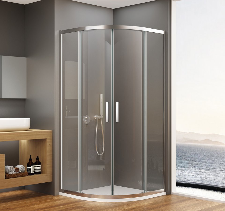 BORG íves zuhanykabin, 900x900x1950mm, R550, transzparent üveg
