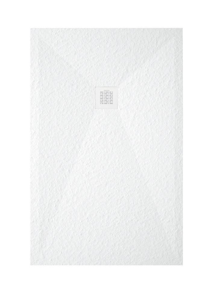 ZENON Smart Korvit öntött márvány zuhanytálca szifonnal 80x130, NIEVE fehér