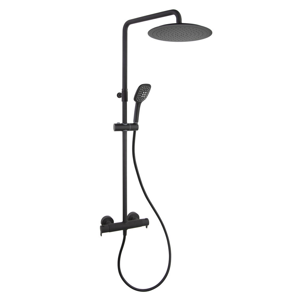RamonSoler Blautherm termosztátos zuhanyszett, Matt Black