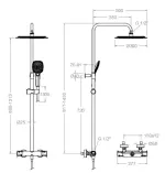 RamonSoler Blautherm termosztátos zuhanyszett, Matt Black
