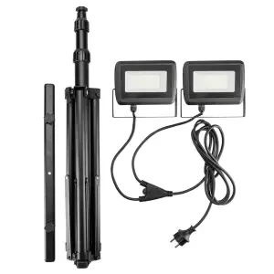 Reflektor, állványos 230V/2X50W, 9000lum, SMD led, max.1.8m