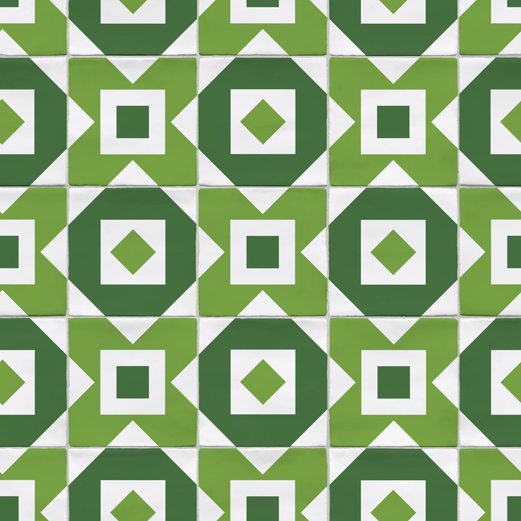 HB SPC/vinyl vízálló fali panel, Retro Tile Green
