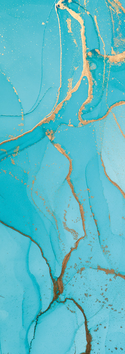 HB SPC/vinyl vízálló fali panel, Painted Marble Blue (2605 x 934 mm)