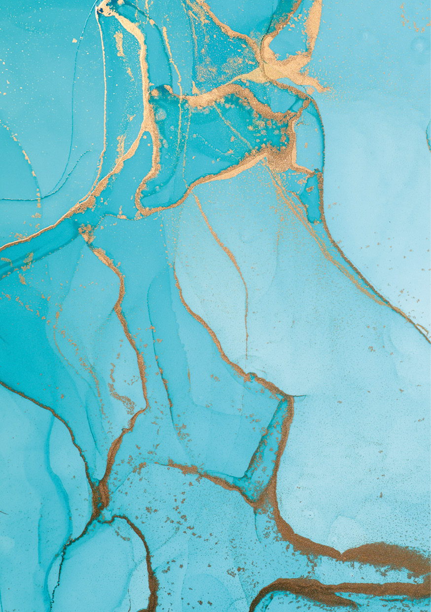 HB SPC/vinyl vízálló fali panel, Painted Marble Blue (2605 x 1868 mm)