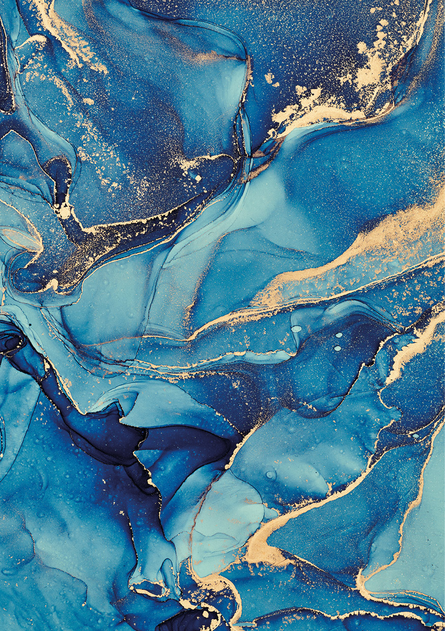 HB SPC/vinyl vízálló fali panel, Painted Marble Dark Blue (2605 x 1868 mm)