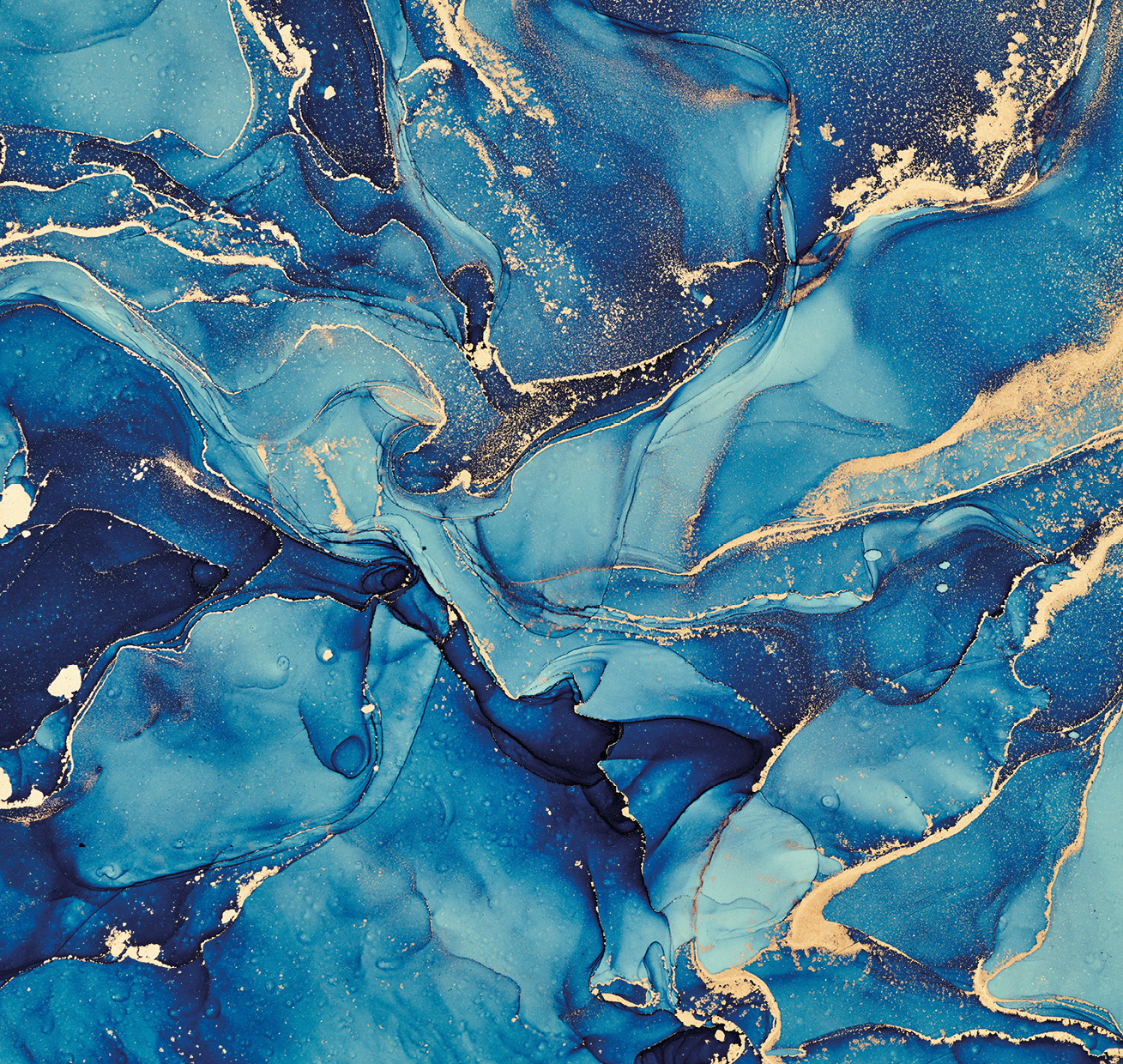 HB SPC/vinyl vízálló fali panel, Painted Marble Dark Blue (2605 x 2802 mm)