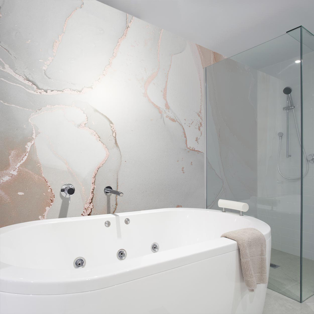 HB SPC/vinyl vízálló fali panel, Painted Marble Gray and Pink (2605 x 1868 mm)
