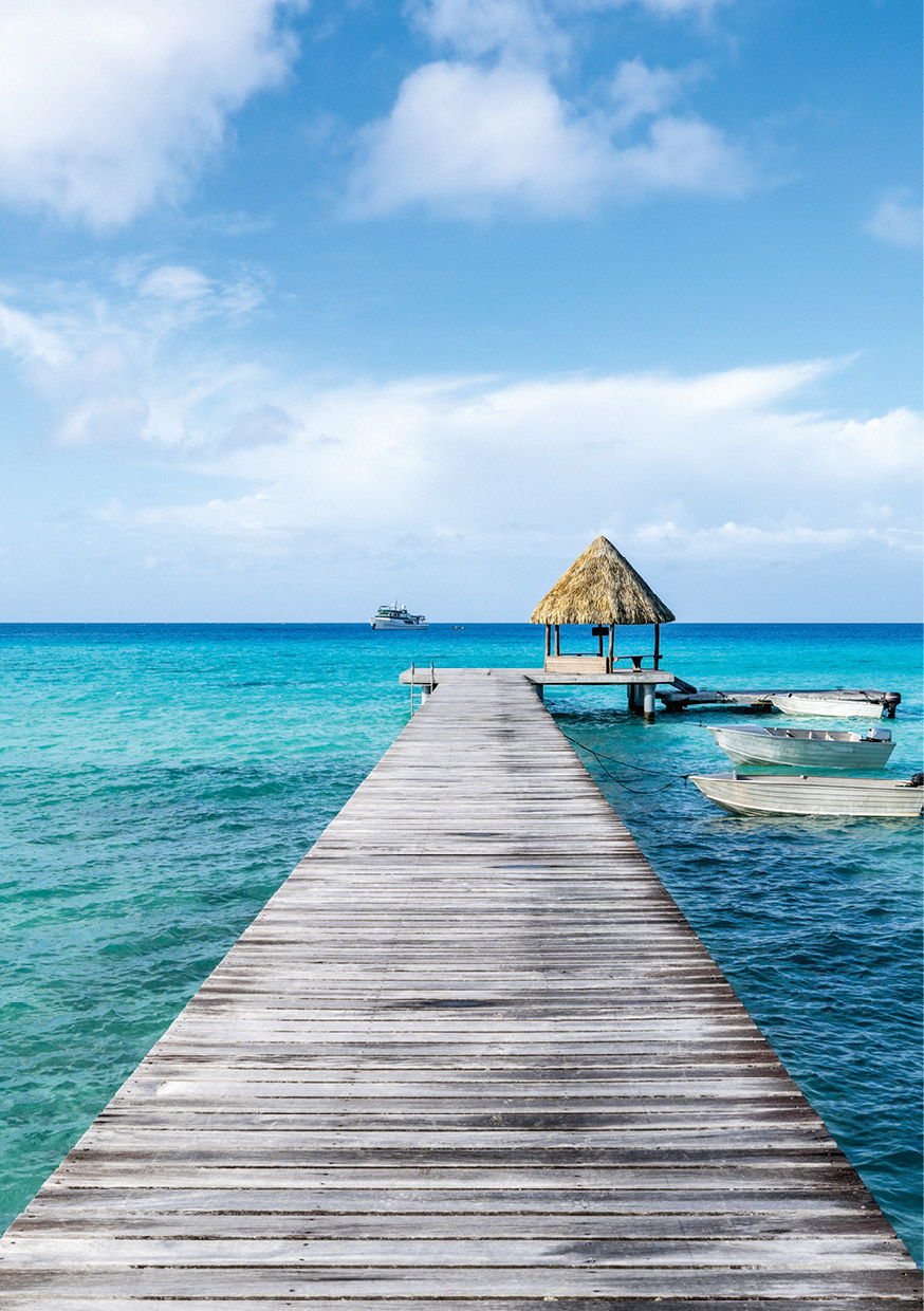 HB SPC/vinyl vízálló fali panel, Tropical Sea Pier (2605 x 1868 mm)