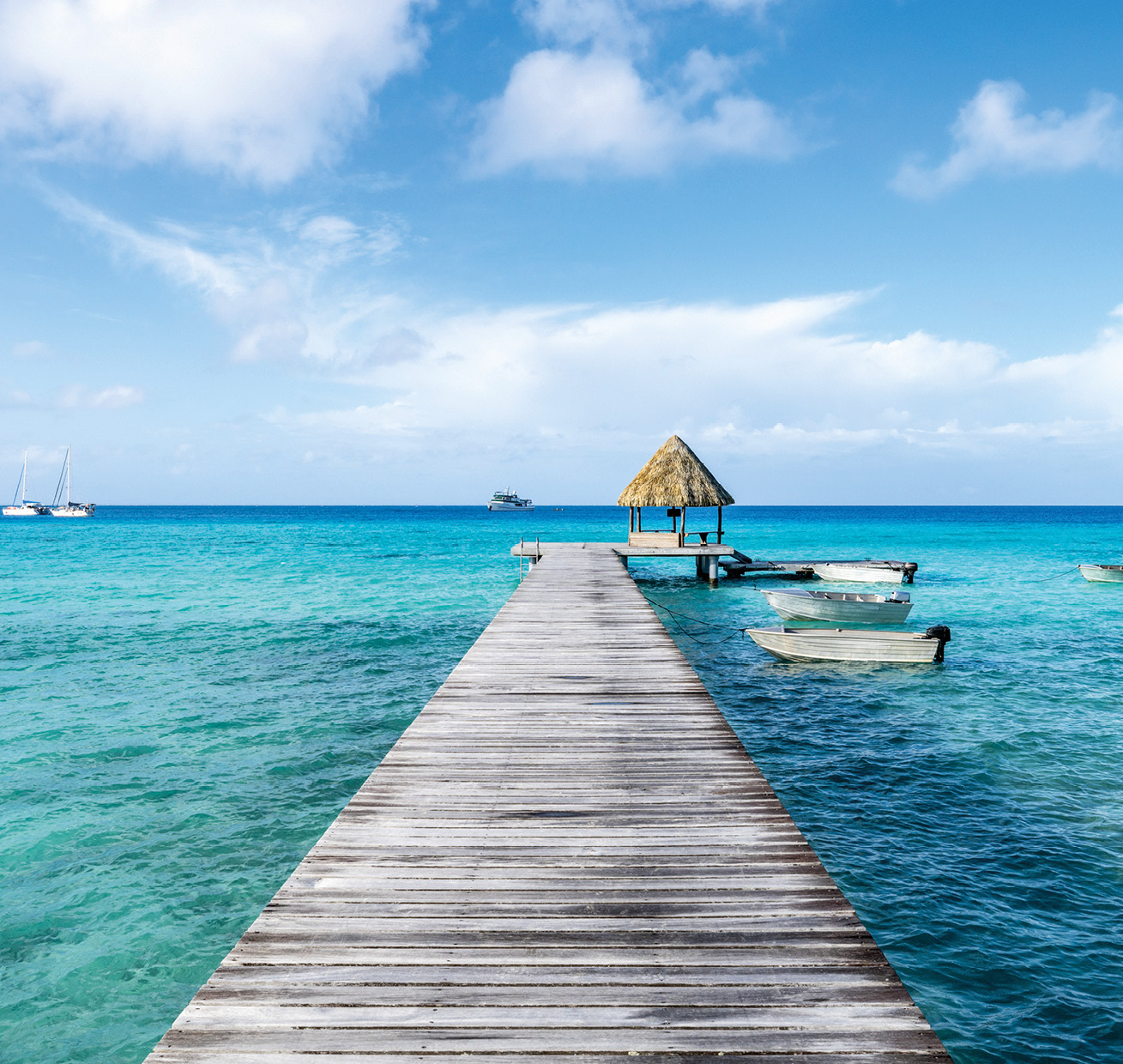 HB SPC/vinyl vízálló fali panel, Tropical Sea Pier (2605 x 2802 mm)