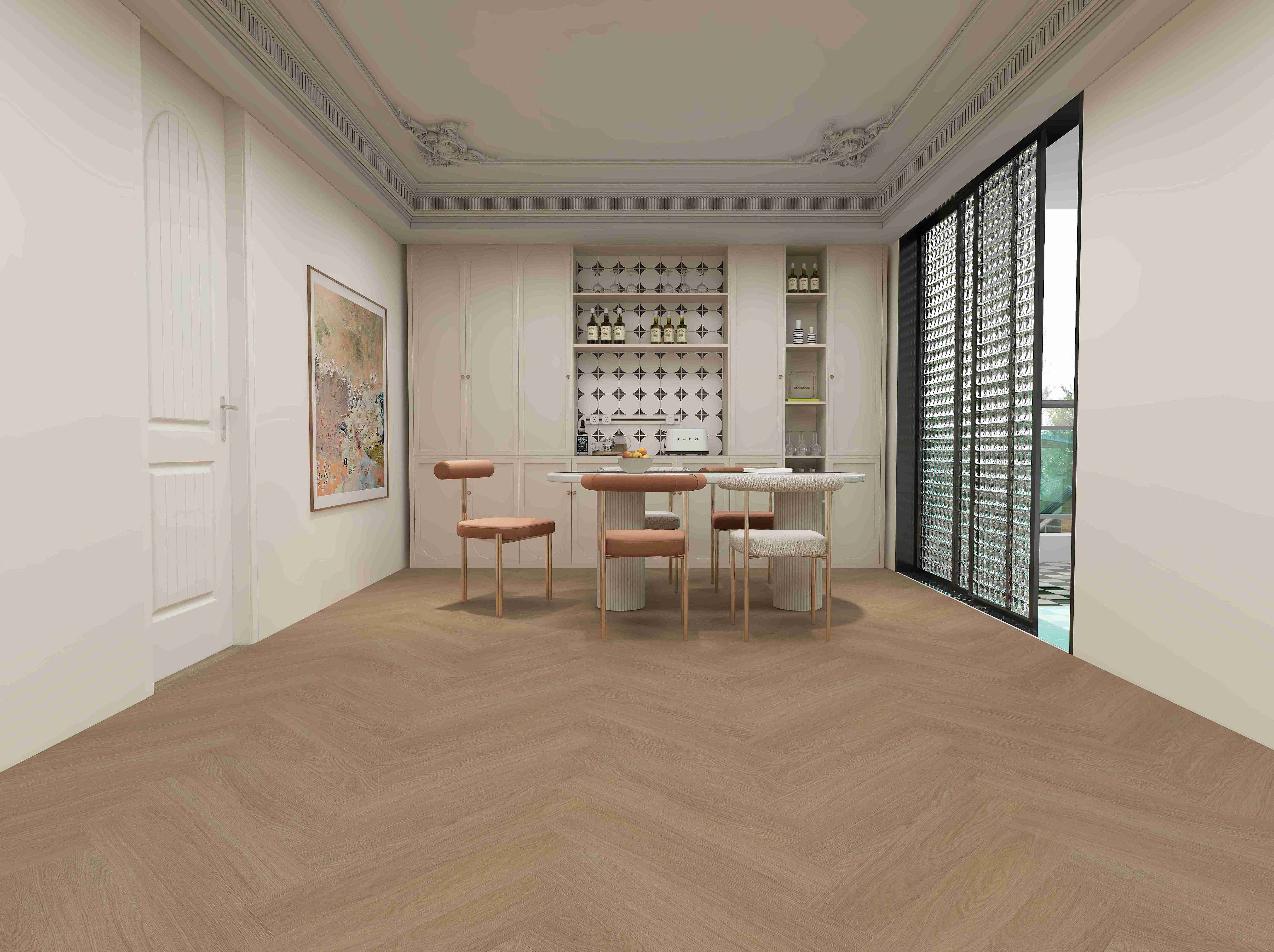 HB Aqua Herringbone SPC/vinyl vízálló fal- és padlóburkolat, Oak Dream EIR