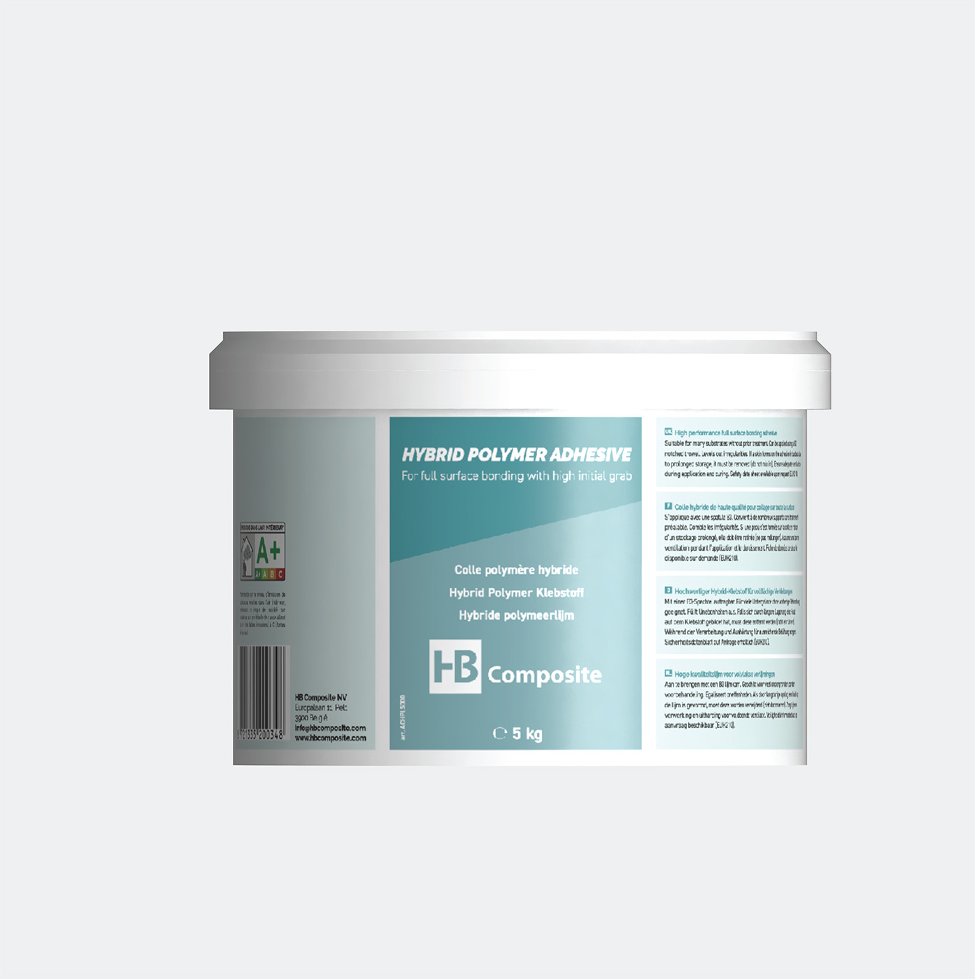 HB hibrid polimer ragasztó, fehér – 5 kg/vödör