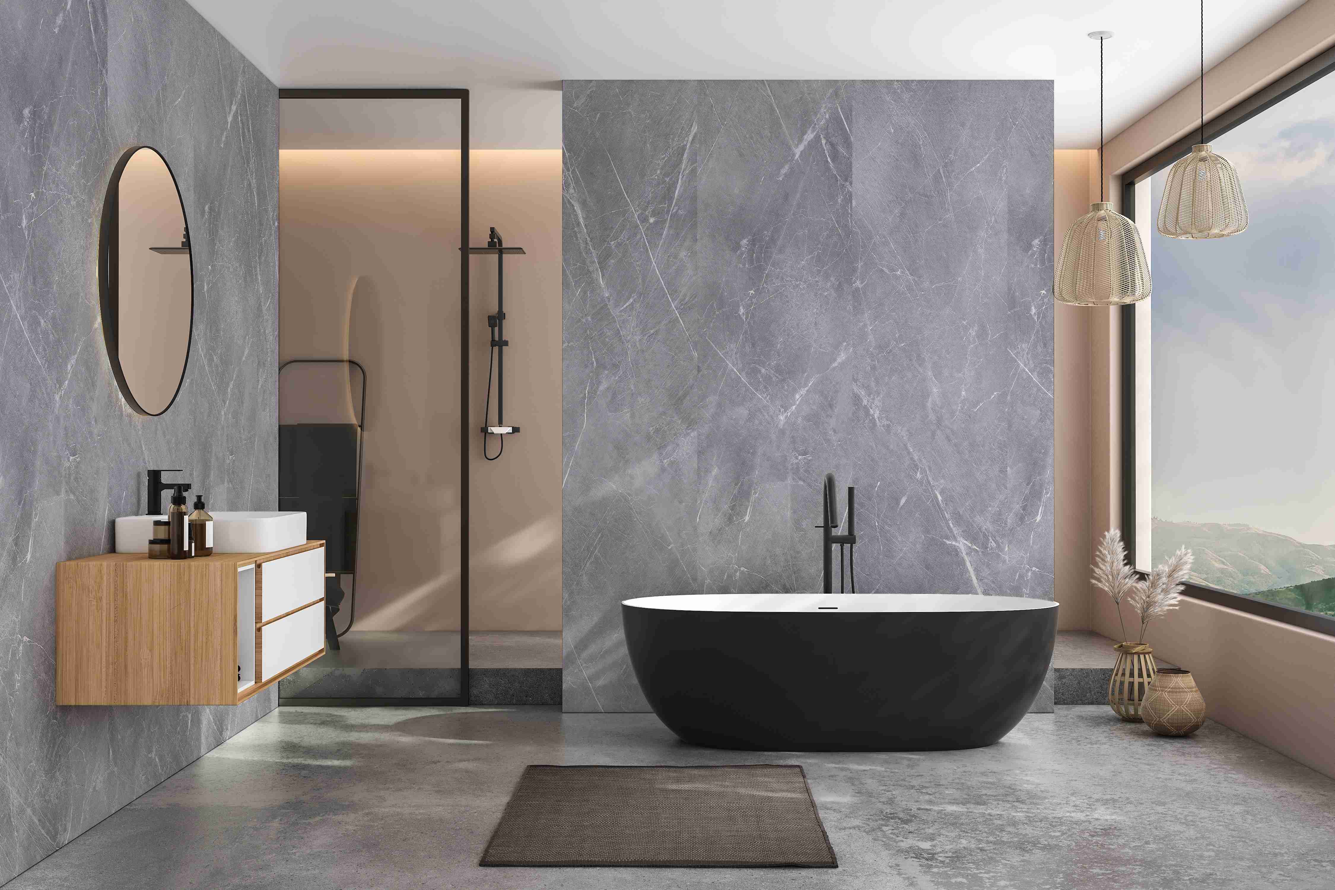 HB Aqua Panels SPC/vinyl vízálló fal- és padlóburkolat, Marble Grey UM