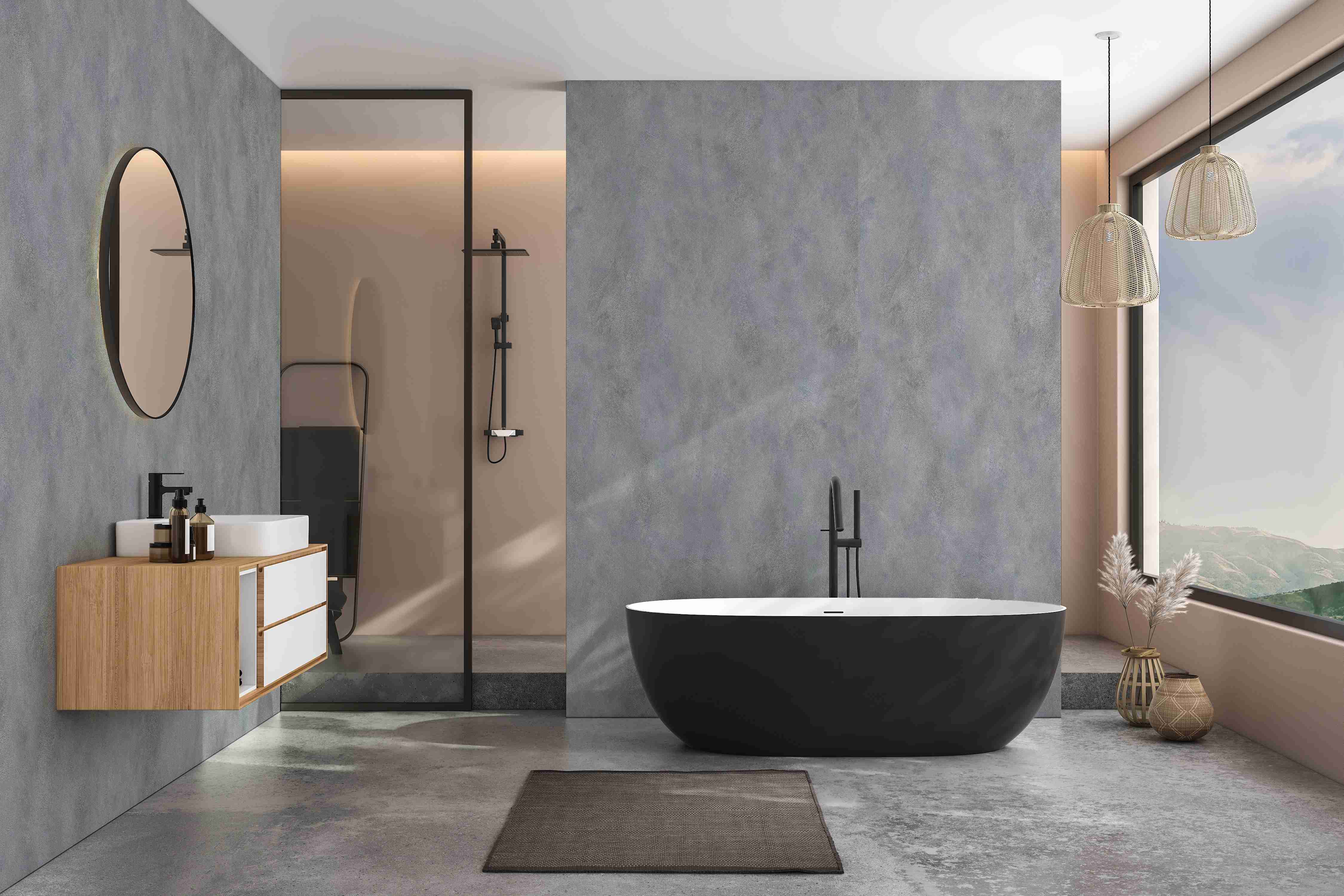 HB Aqua Panels SPC/vinyl vízálló fal- és padlóburkolat, Concrete Dark UM