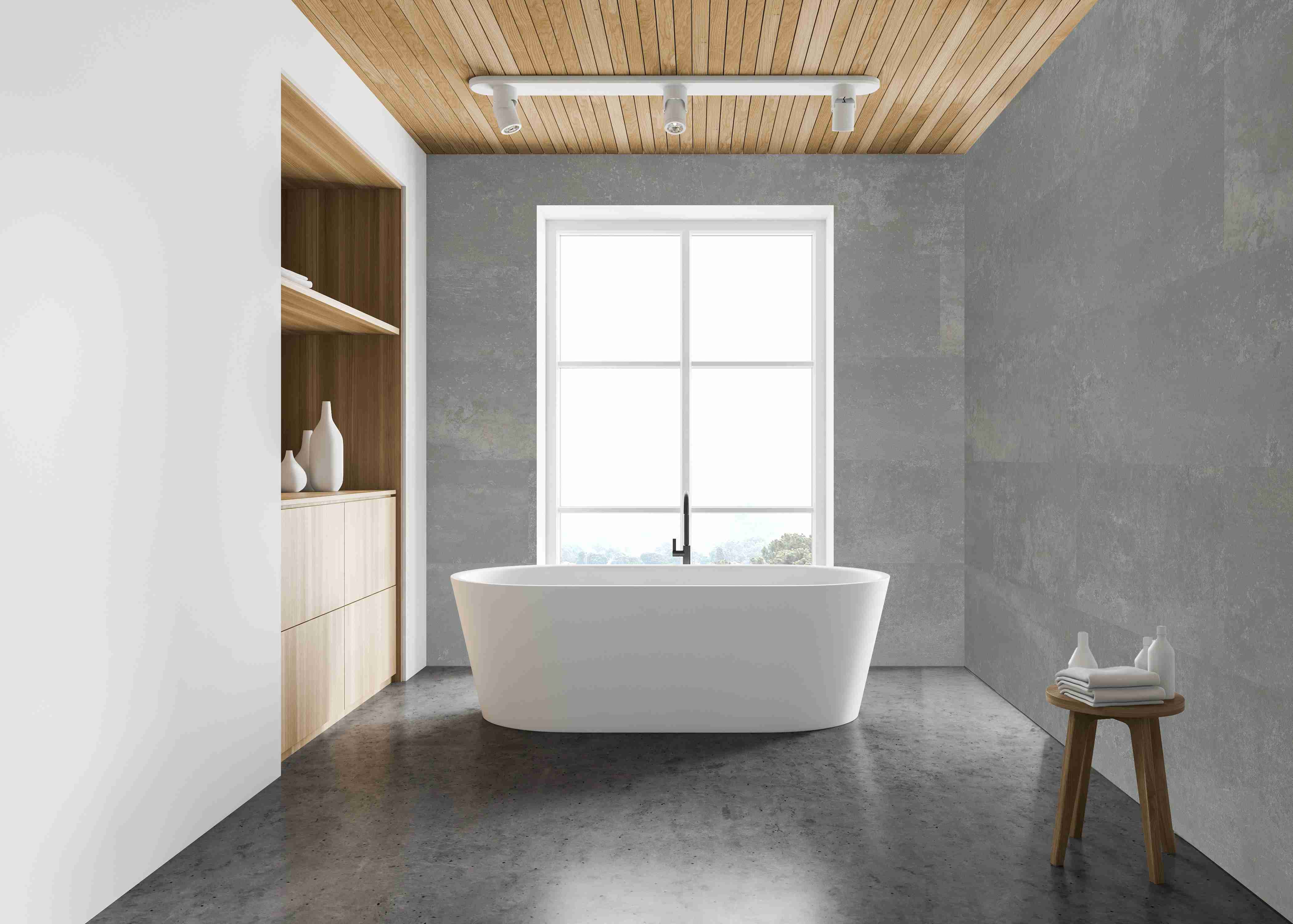 HB Aqua Tiles XL SPC/vinyl vízálló fal- és padlóburkolat, Concrete Light ST