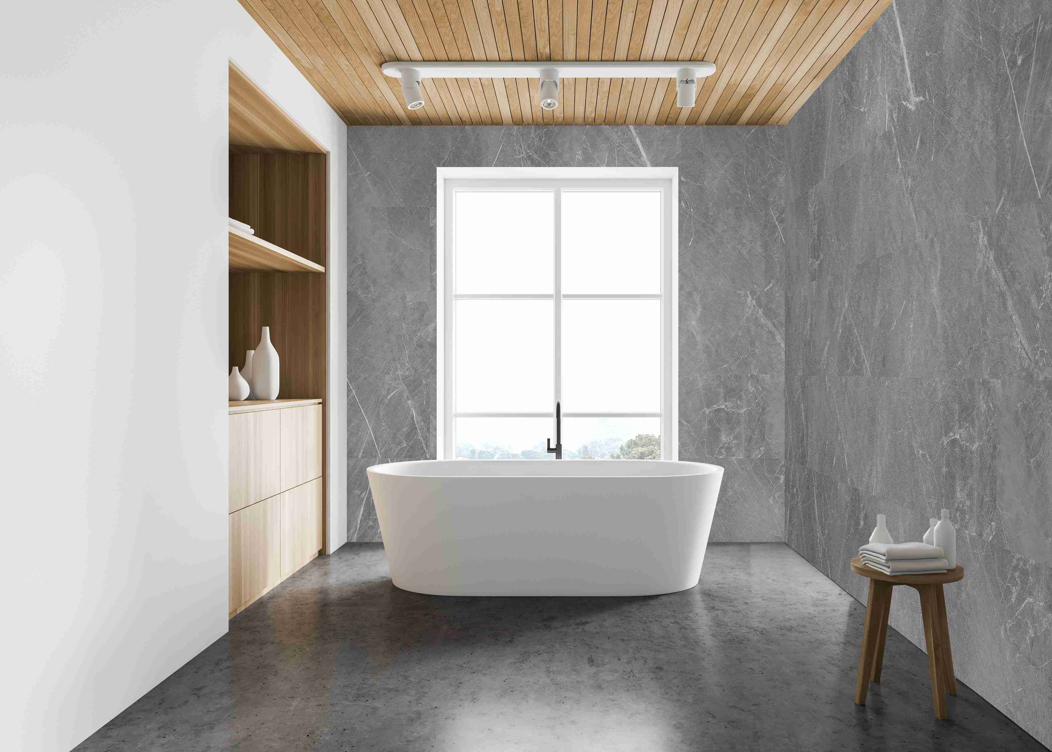 HB Aqua Tiles XL SPC/vinyl vízálló fal- és padlóburkolat, Marble Grey ST