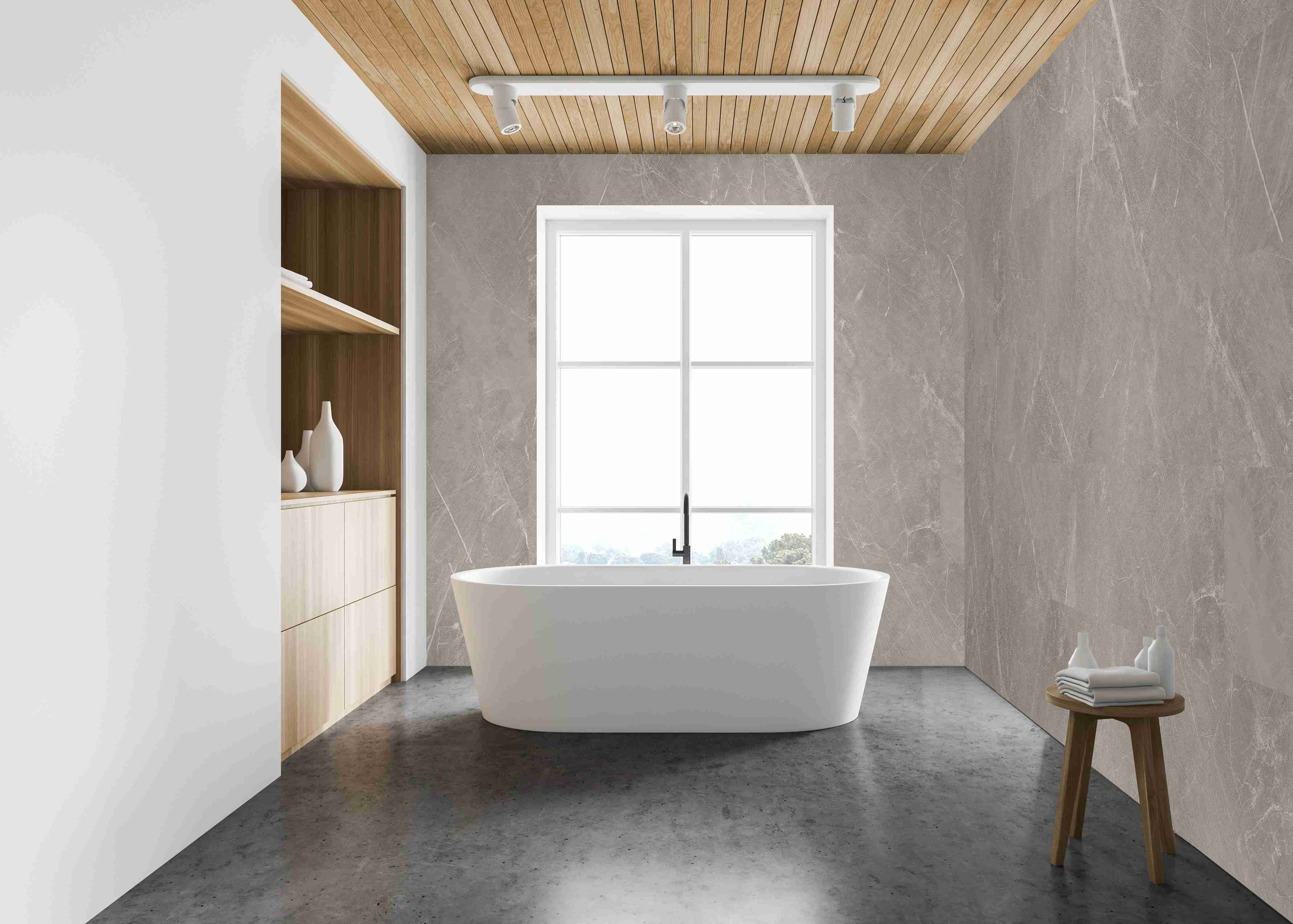 HB Aqua Tiles XL SPC/vinyl vízálló fal- és padlóburkolat, Marble Beige ST