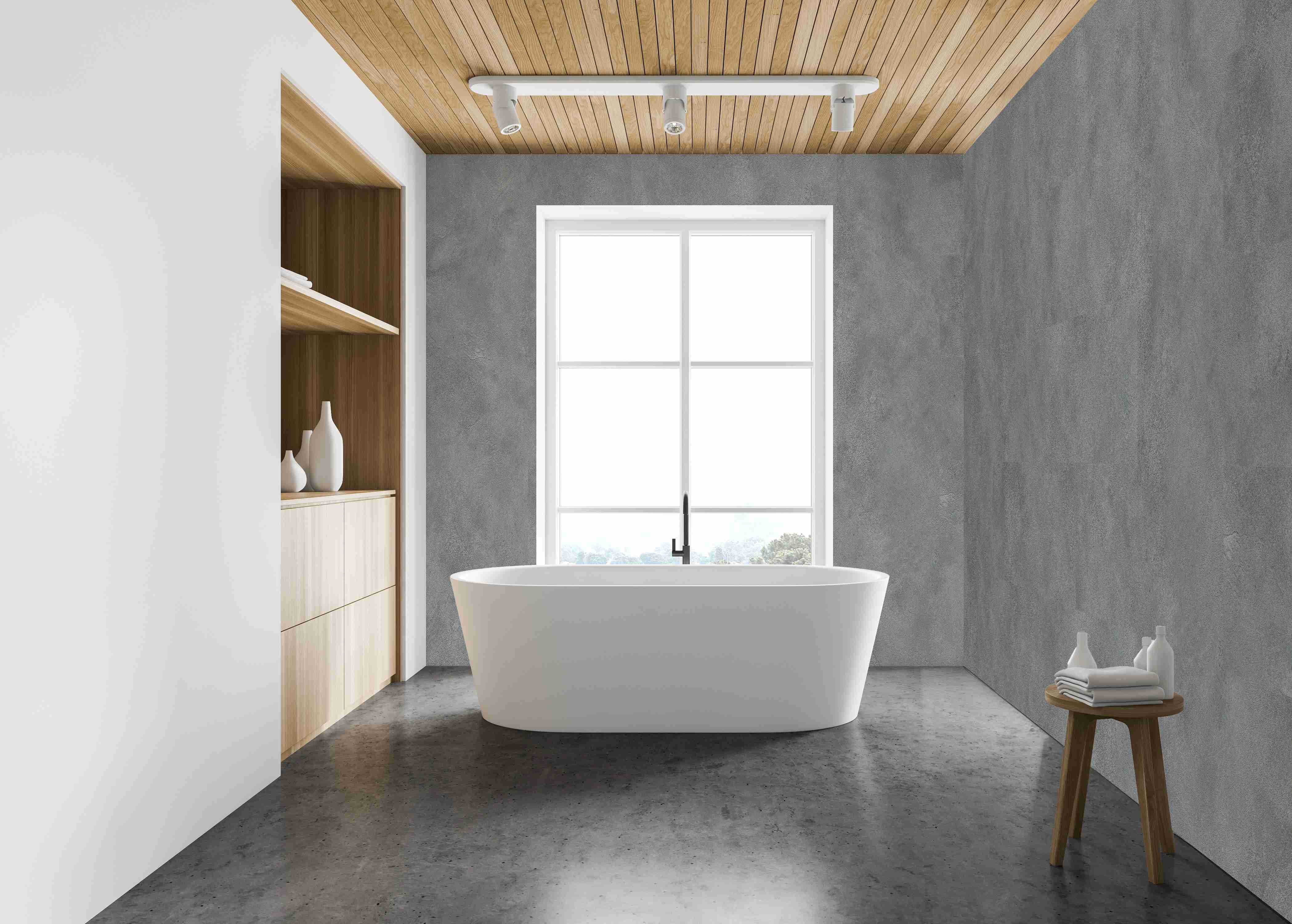 HB Aqua Tiles XL SPC/vinyl vízálló fal- és padlóburkolat, Concrete Dark ST