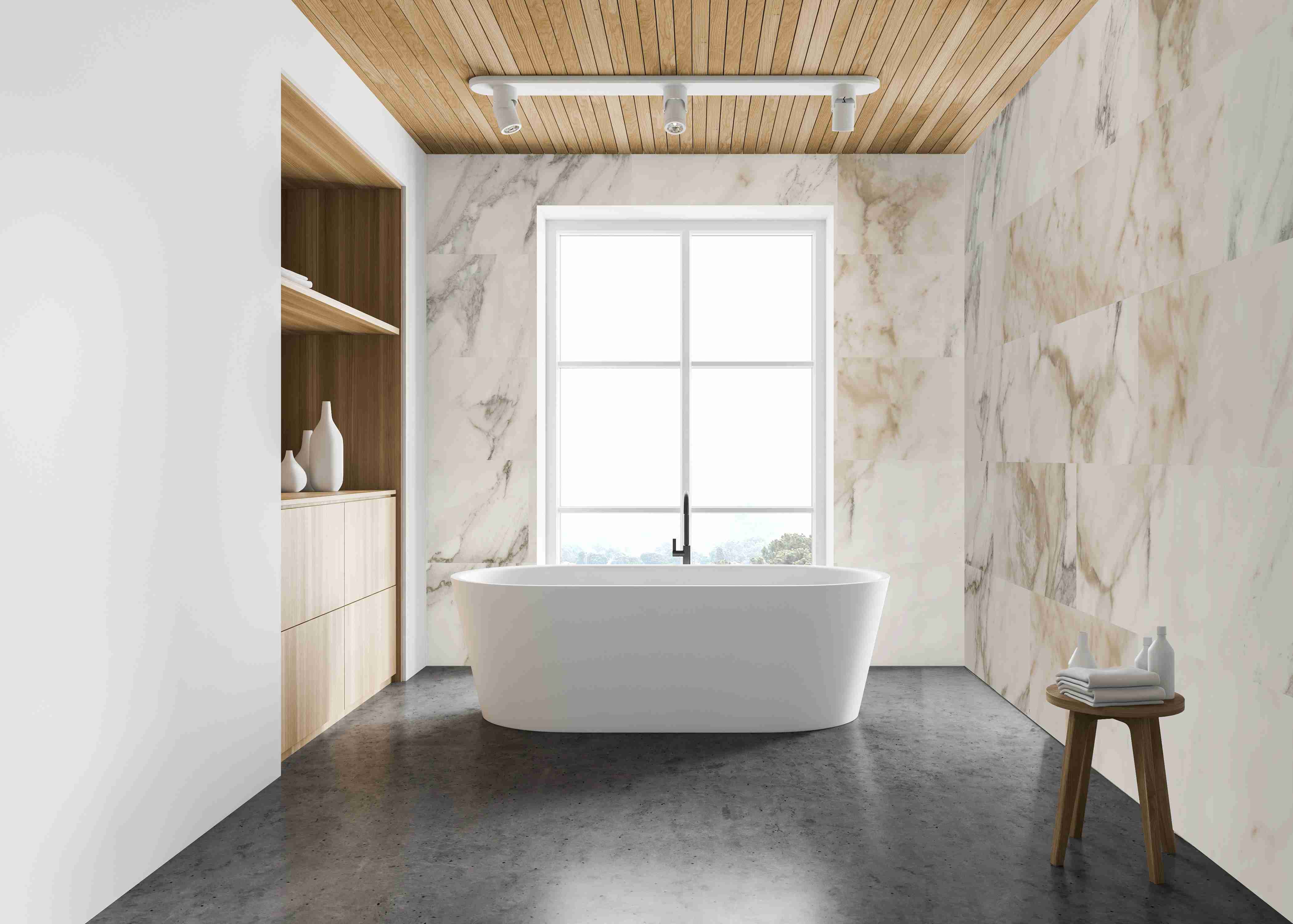 HB Aqua Tiles XL SPC/vinyl vízálló fal- és padlóburkolat, Marmo Luce ST