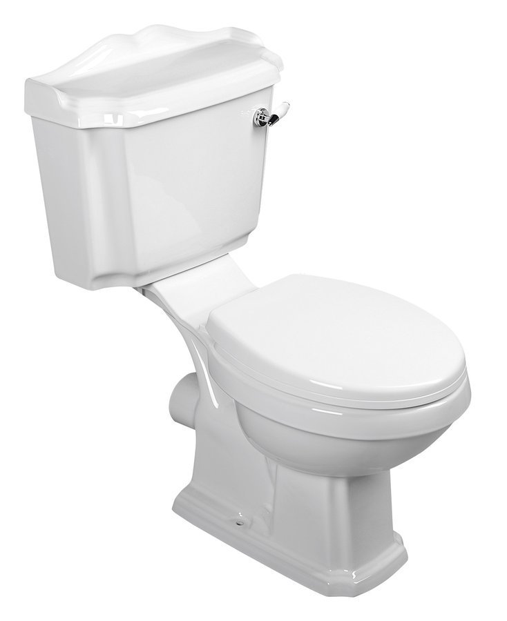 ANTIK monoblokkos WC, hátsó kifolyású, WC-ülőkével, öblítőmechanikával, kerámia fogantyúval