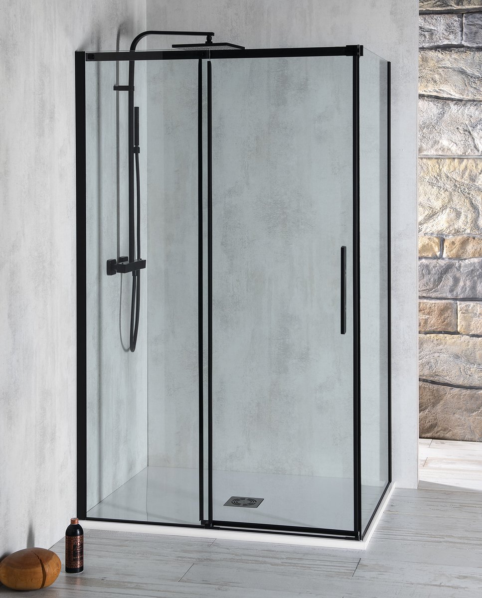 ALTIS LINE BLACK szögletes zuhanykabin, 1100x800mm, jobbos/balos