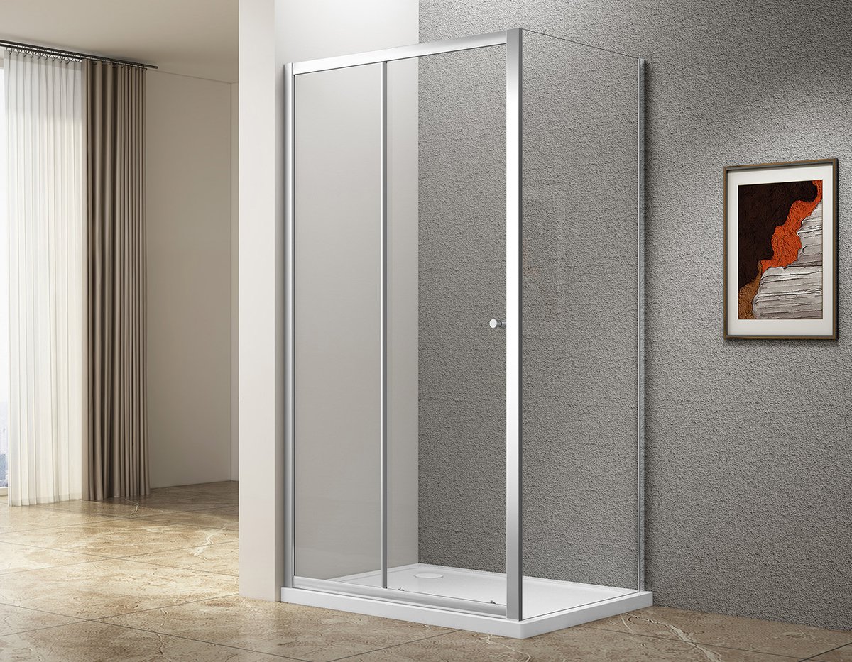 UGGA tolóajtó oldalfallal, 1400x800mm, transzparent üveg