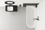 Inspiro CALENZIA CORNER sarokba tehető térben álló kád 170x75 balos