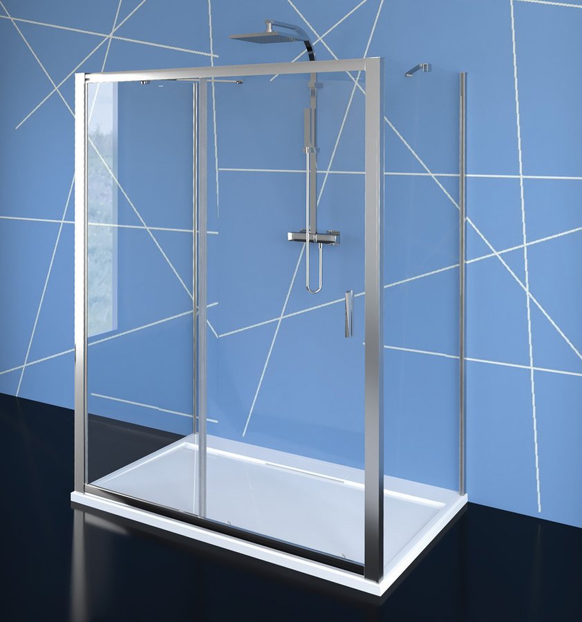 EASY LINE zuhanyajtó 2 oldalfallal, 2 merevítővel, jobbos/balos, 1500x700mm, transzparent üveg