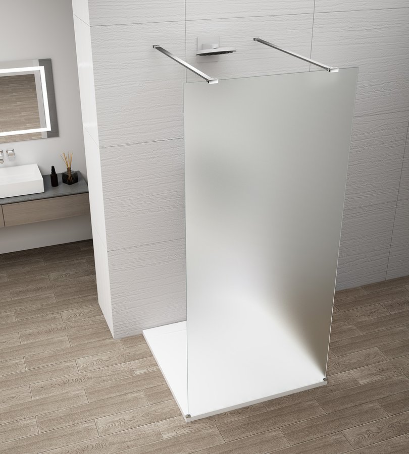 ESCA CHROME Walk-in zuhanyfal, szabadonálló, matt üveg, 1300mm