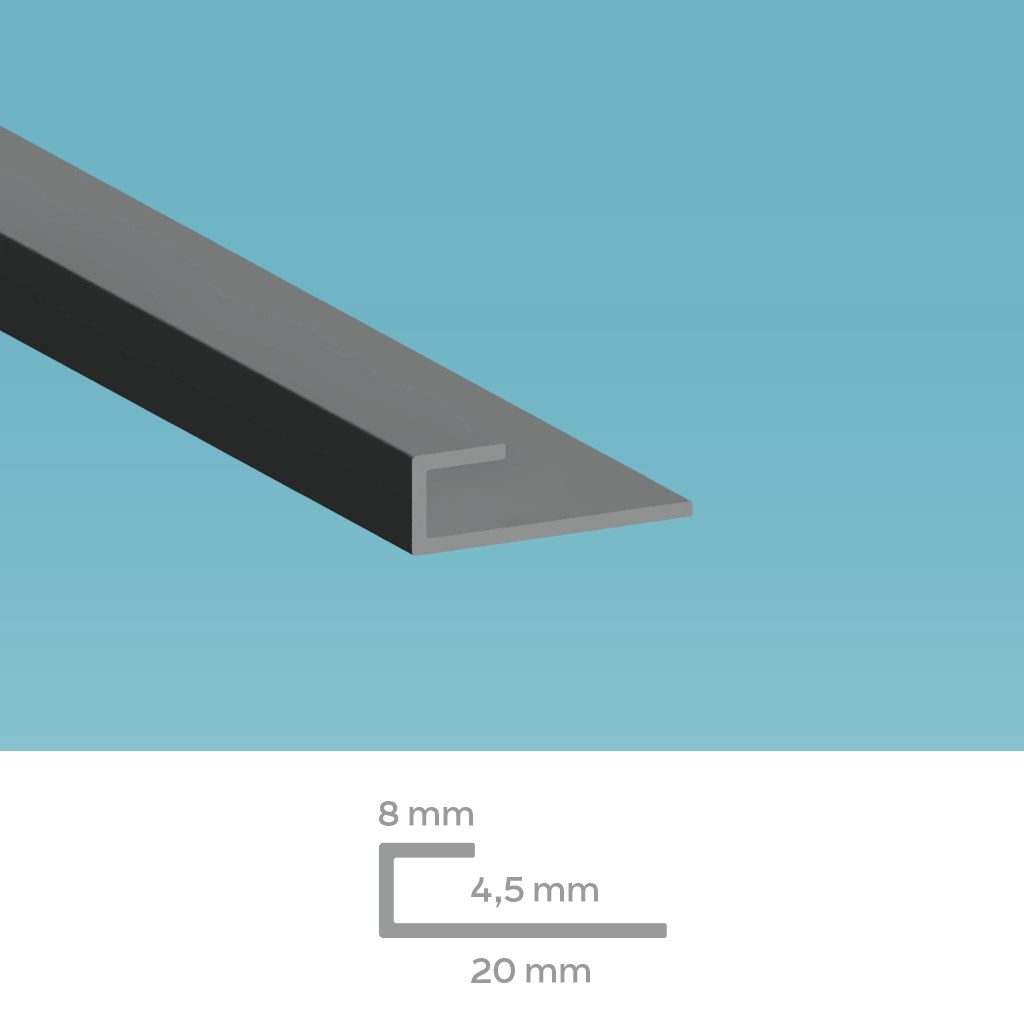 HB U-profil, fehér – 2600 mm
