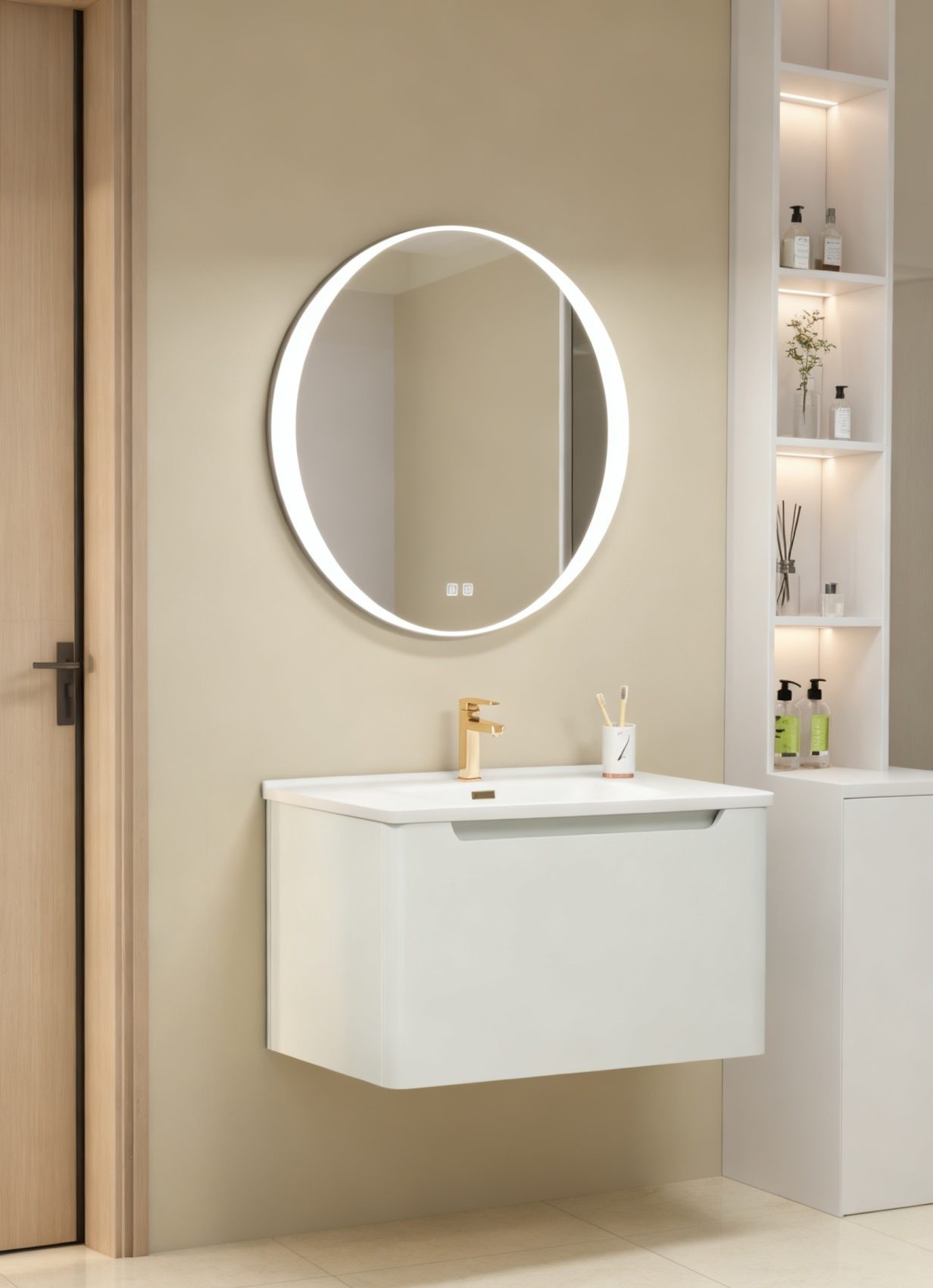 Inspiro SCINO fürdőszobabútor mosdóval 80 cm, fehér
