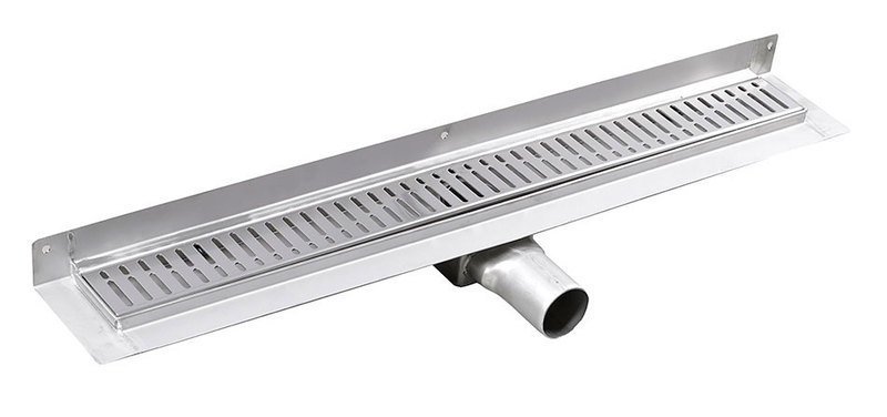 GELCO MANUS INOX padlóösszefolyó ONDA rosttal, fal éléhez, 1050x112x55mm
