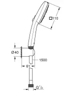 GROHE Tempesta Cube 110 fali tartós zuhanyszett 3 funkciós, Chrome