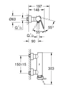 GROHE Plus egykaros zuhanycsaptelep, Chrome