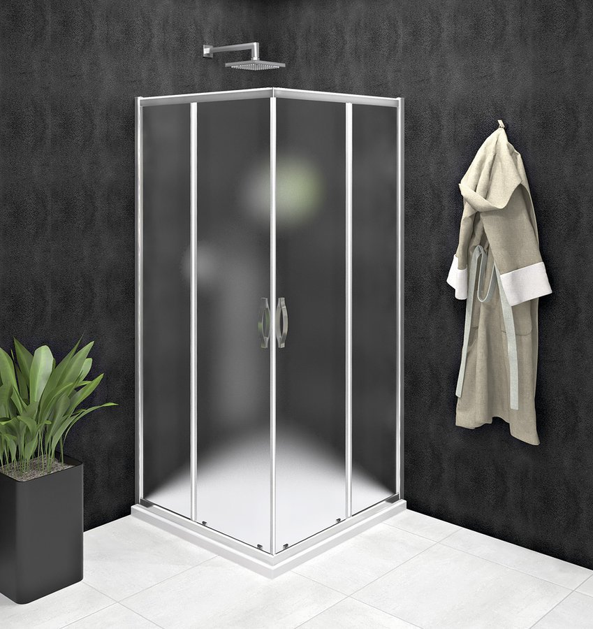 SIGMA SIMPLY szögletes zuhanykabin 900x900mm, sarokbelépős, Brick glass